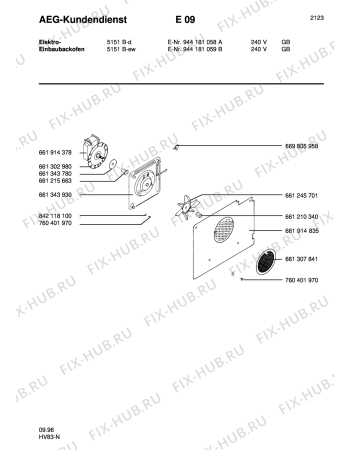 Взрыв-схема плиты (духовки) Aeg 5151B-D GB - Схема узла Section4